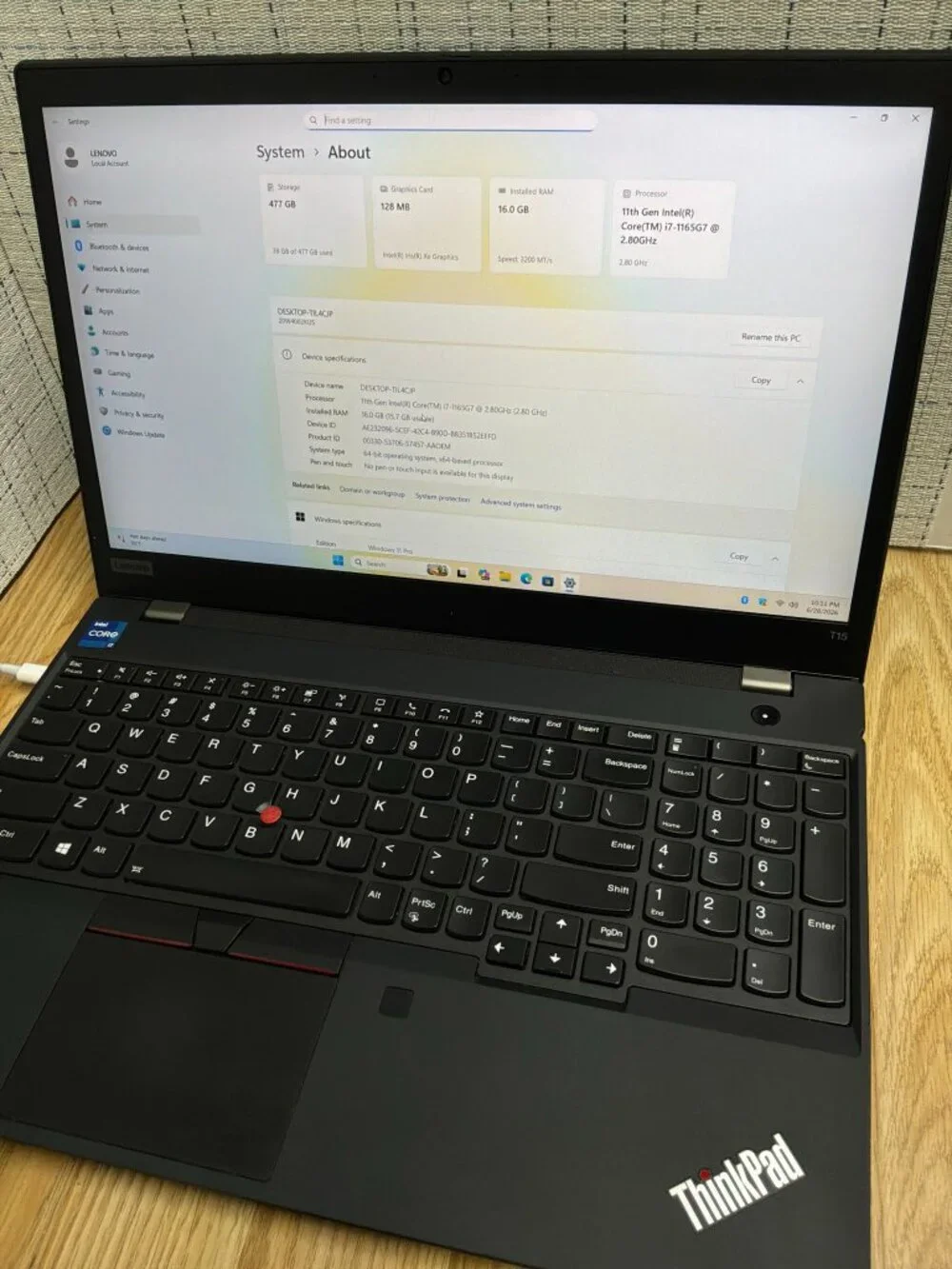 Lenovo ThinkPad T15 Gen 2 15.6